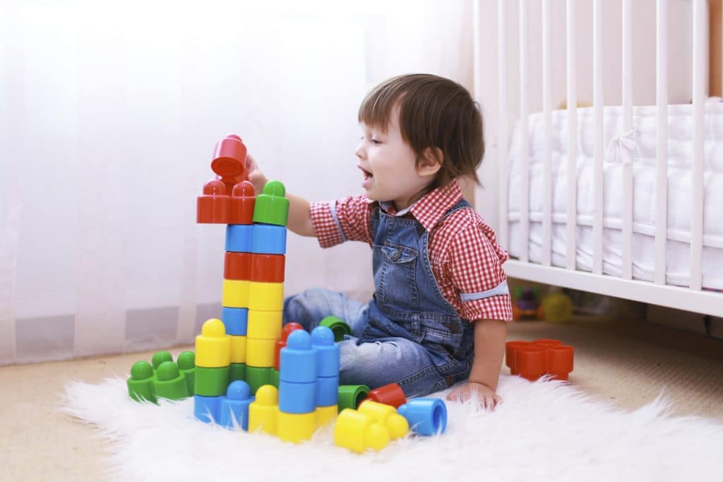 2 years toddler playing at home