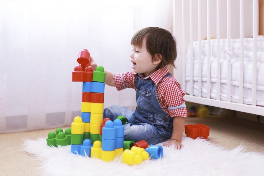 2 years toddler playing at home