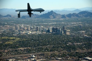 Drone over US city