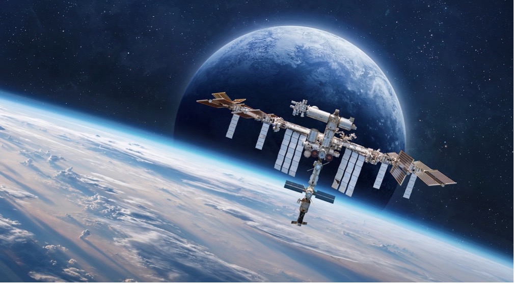A satellite in space above earth