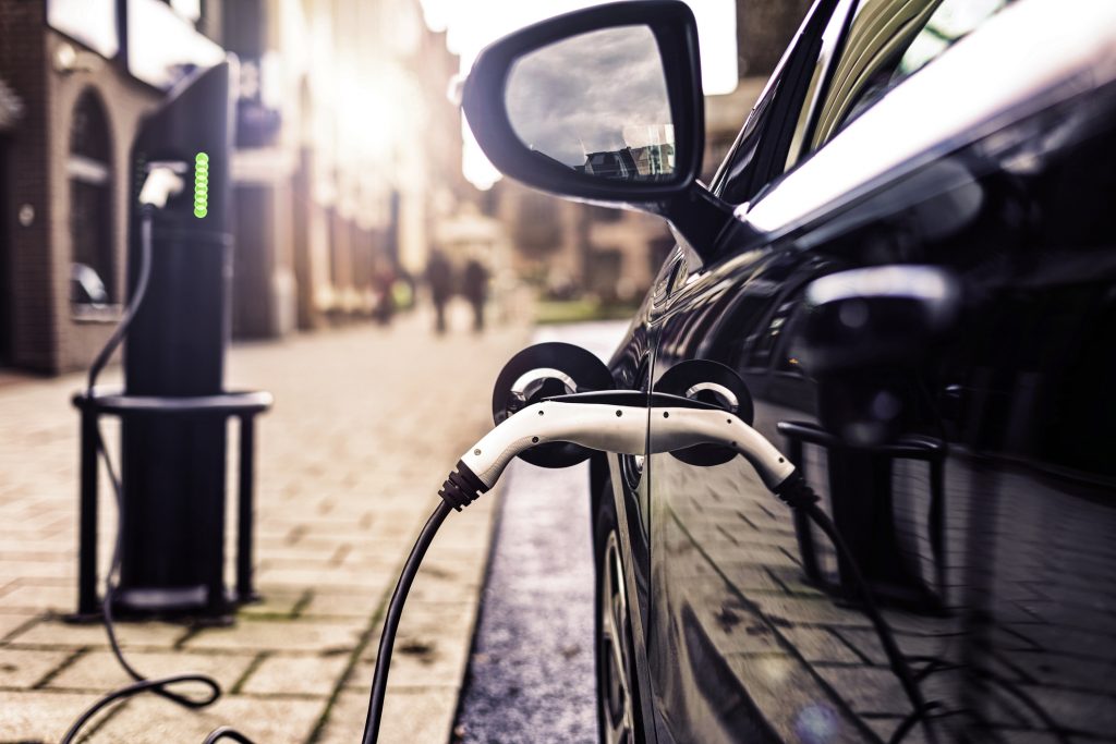 Electric Vehicle in Park Street Charging station