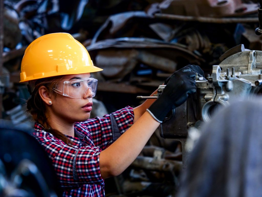 Female engineer working in the manufacturing industry