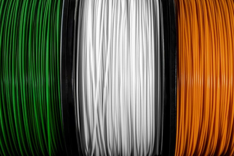 irish flag made out of coloured wires