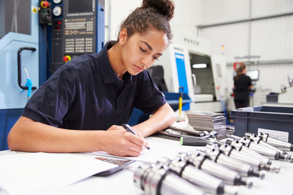 Young engineer working at a desk