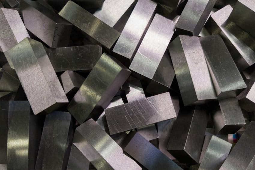 A pile of metal blocks