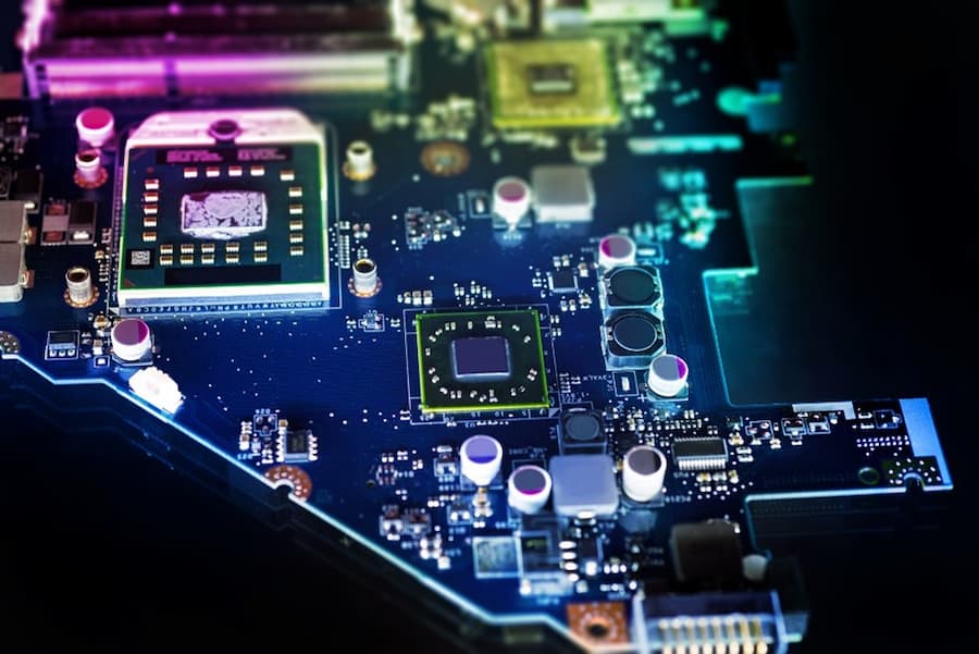 A close up of a circuit board