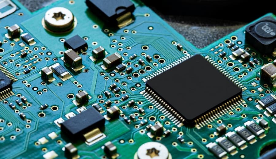 A close up of a circuit board