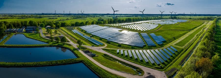 A solar panels in a field