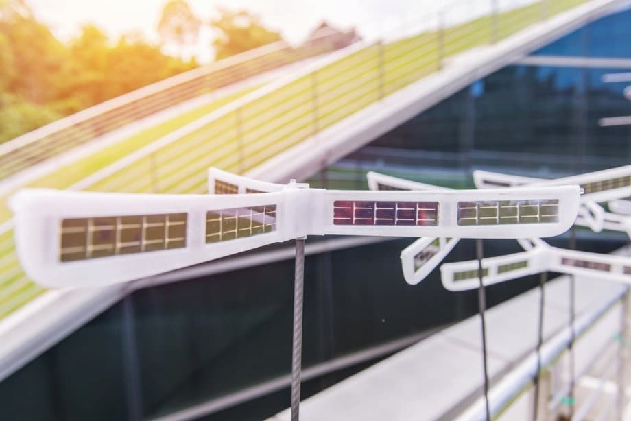 A close-up of a solar panel