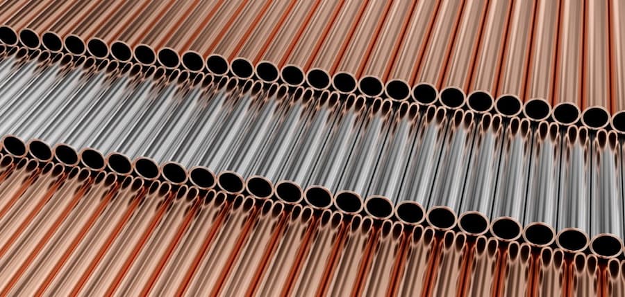 A group of metal pipes