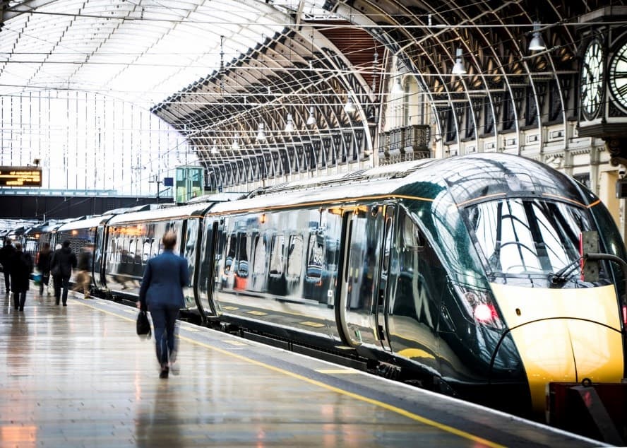 A train at a station